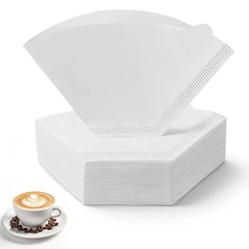 Zyiphor 200 Pezzi Filtri Caffè Americano 02 Filtri Carta Caffe Americano Forma a U Filtro Caffe Americano Carta Filtro Cono Caffè Naturale Filtro di Carta per Caffèi (1-2 Tazze)