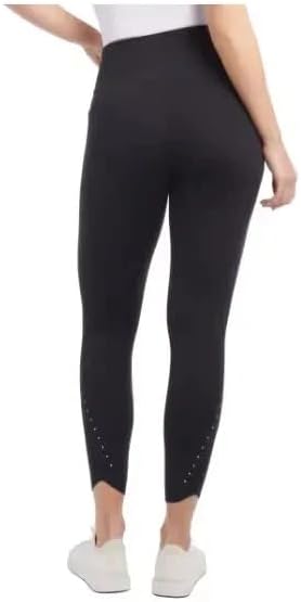 Danskin Women’s Brushed Leggings – Soft Midweight Yoga Pants with Side Pockets, Breathable Stretch Workout Wear (Black Salt, L) - Image 4