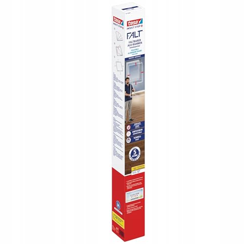 tesa Insect Stop FALT Fliegengitter Fenster - 80-140 cm - Weiß
