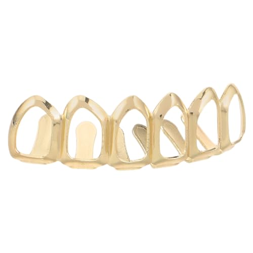 COLLBATH Grills de Dientes Dorados Removibles para Hombre y Mujer Joyería Hip Hop Unisex para Halloween Tapas Inferiores Ligeras y Brillantes Accesorio de Disfraz Cómodo y Fácil de Limpiar