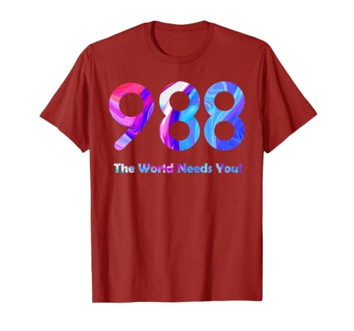 988 Suicide Prevention Stay Tomorrow Needs You Mental Health T-Shirt, Men, Cranberry Red, XX-Large