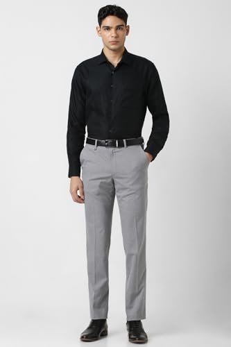 Image of Van Heusen Men's Mid Rise Slim Fit Premium Formal Trousers | Superior Comfort | Auto-Flex Waist Band | Soft Touch