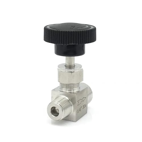 Válvula de aguja NPT de 3/8 en acero inoxidable SS304 con rosca hembra a macho 4