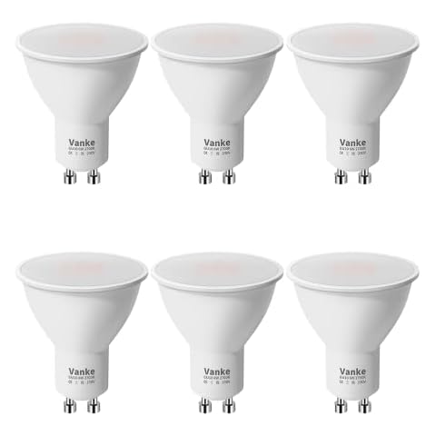 GU10 LED Bulbs Warm White 2700K, 6W Energy Saving Bulb with 400 Lumen, Halogen Spotlight Bulb 40W Equivalent, 120°Beam Angle, Non-Dimmable, Pack of 6 Cover