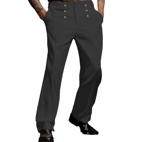 Pantalon jogging homme cargo noir en coton ample et décontracté