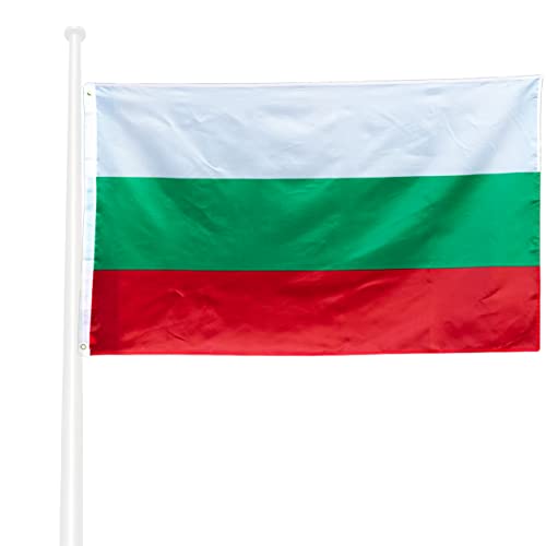 KliKil Bandera de Bulgaria - Bandera 150x90cm Poliéster - Resistente a UV y Agua - Fácil Colocación con 2 Ojales Metálicos - Ideal para Celebraciones, Decoraciones y Eventos