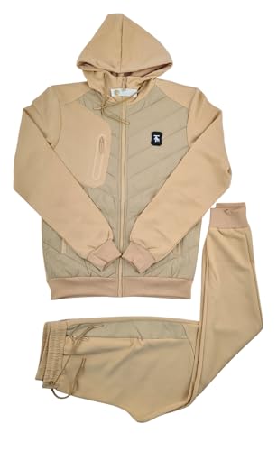 Survêtement matelassé style urbain ensemble streetwear bicolore veste pantalon
