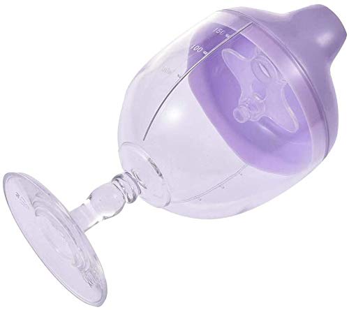 Plastic Wine Glass Baby Goblet Party Cup, Beverage Mug Milk Bottle with Lid for Kids on Birthday Party, Christmas or New Year Celebration (Purple)