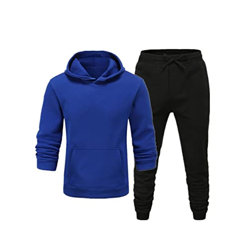 Sweat à capuche en polaire homme confortable avec pantalon bleu noir