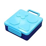 Isolierte Lunchbox mit drei Fächern für Kinder, um heiße und kalte Speisen zu halten und Mahlzeiten abwechslungsreich zu bieten (Blau, 1800 ml)