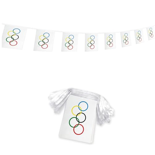 Flag Banner Small Mini Rings String Flags Indoor Outdoor College Yard Room Decoration 40 Feet 30 Flags