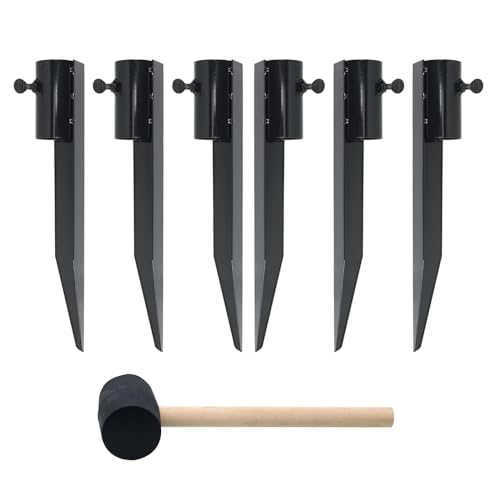 CNQLIS 6 Pcs Outdoor Light Stakes for Tiki Torch Stand - 10 3/4 Steel Torch Stakes - Garden Stakes for Lights Stakes for Outdoor Lights for Solar Lights Fishing Rods Freestanding Poles