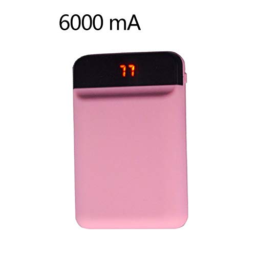 Goldyqin 7800mAh Thin LCD Display Outdoor Mobile Phone Battery Charger External Power Bank Power Supply for Smartphones - Pink