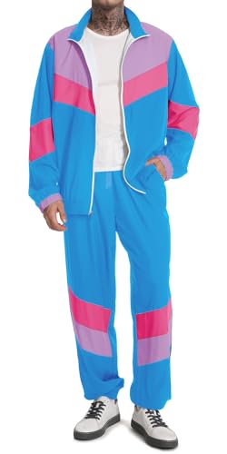 UOUA 80s Outfit for Men 90s Tracksuit Costume for...
