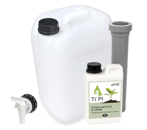 Ti'Pi - Kit de almacenamiento de orina para depósito de 25 litros - Comodidad de uso y antiolor - Fácil de instalar - Recuperación de orina como fertilizante