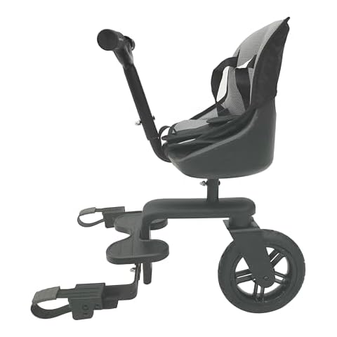 Englacha Uno Rider with Single 8" PU Wheel - Stroller Attachment with Saddle Seat & Seat Pad - Universal Fit for Most Prams with Rear Axle, Tube or Folding Plate, and with at Least 8-inch Rear Wheels Cover