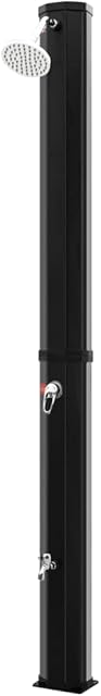 vidaXL Solar Shower with Shower Head and Faucet Garden 35 L Black/Black Silver