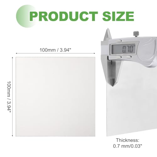 Image of MECCANIXITY Titanium Plate Sheet, TC4 (Gr5) Ti 100x100x0.7mm Heat Resistant Titanium Alloy Sheet High Strength to Weight Ratio for CNC Machining, Racing Applications