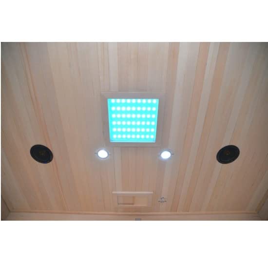 BagnoItalia Sauna à infrarouge 175 x 135 cm en bois hemlock 4 places chromothérapie parfum radio I