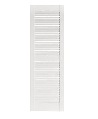 Perfect Shutters Premier Louver Exterior Decorative Shutter, 15" x 35", White