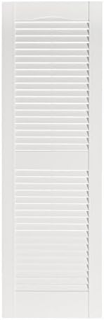 Perfect Shutters Premier Louver Exterior Decorative Shutter, 15" x 63", White