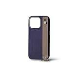 【ボナベンチュラ】(for iPhone15Pro) ハンドル付き バックカバーケース シュリンクレザー [インディゴ x エトープ ] BWHT15P-INET