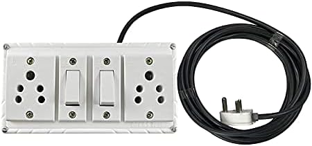 MPS Extension Board Fitted with 2 Anchor Sockets(5 Amp),2 Anchor Switch with 3 Core Long Wire with 5 Amp Plug Top(Anchor) (15 Meter)