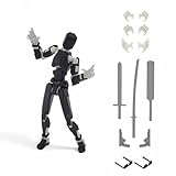 qwik3D Dummy 13 Action Figure Robot | Fully Articulated Robot Toy | 3D Printed (Black Armour)