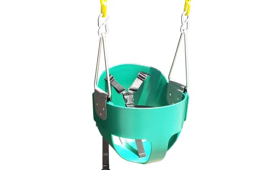 Safari Swings Heavy Duty High Back Full Bucket Toddler Swing Seat, Fully Assembled With Coated Swing Chains & Exclusive Safety Harness #TOP30
