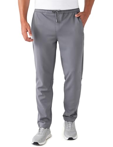 Image of DAMENSCH Men Mid Rise Regular Fit Cotton Blend Solid Moisture Wicking Antimicrobial Zipper Pocket Super Comfortable Baby Terry Lounge Joggers