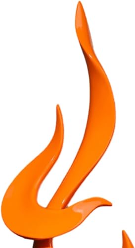 Estatua Abstracta Llama Decorativa en Resina Naranja miniatura 2
