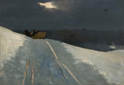 Poster Toile Promenade en traîneau Winslow Homer | Grand Tableau Décoration Bureau 60x90
