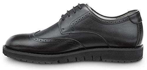 SR Max Durham, Men's, Black, Wingtip Dress Style Soft Toe Slip Resistant Work Shoe4