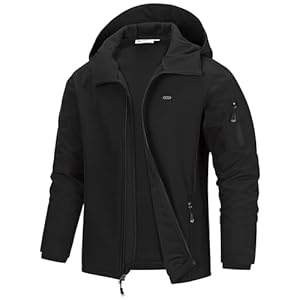 33,000ft Men’s Hooded Softshell Jacket Waterproof Lightweight Insulated Windbreaker Fleece Lined Rain Shell Jacket