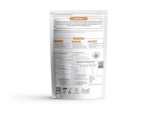 Image of Indian Kitchen Food Instant Fried Rice - Freeze Dried, Gluten-Free, Ready-to-Eat Indian Vegan Meal - Pack of 3