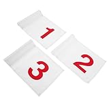 MOBUTOFU Drapeaux de Golf Détachables Miniatures, Lot de 3 en Nylon, 21,9 X 16,9 CM, pour Entraînement Putting Green en Extérieur et Jardin, Tube Inséré et Trous Numérotés