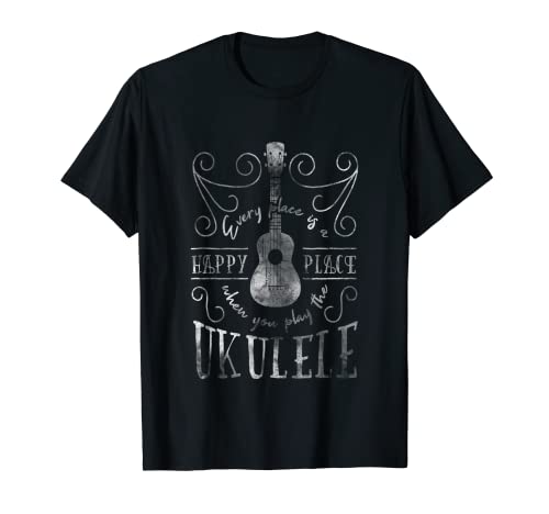 Lugar feliz cuando tocas el ukelele - Guitarra de ukelele Camiseta
