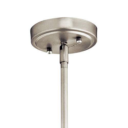 Kichler Everly 15.25" Kitchen Bell Pendant In Brushed Nickel, 1-Light Clear Seeded Glass Pendant Light, (15.25" H X 10.5" W), 42141Nics, Old Bronze #TOP5