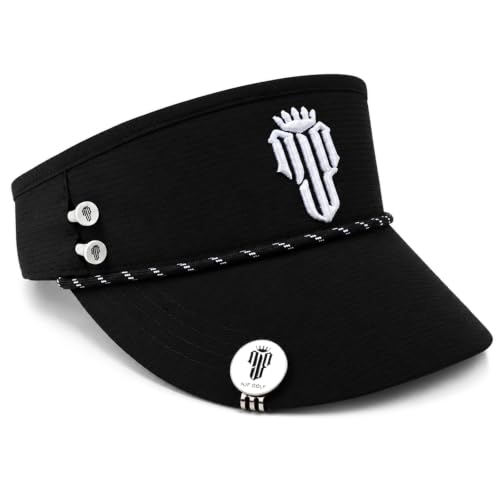 NJF Golf Visor Hat for Men and Women with Tee Holder & Magnetic Ball Marker