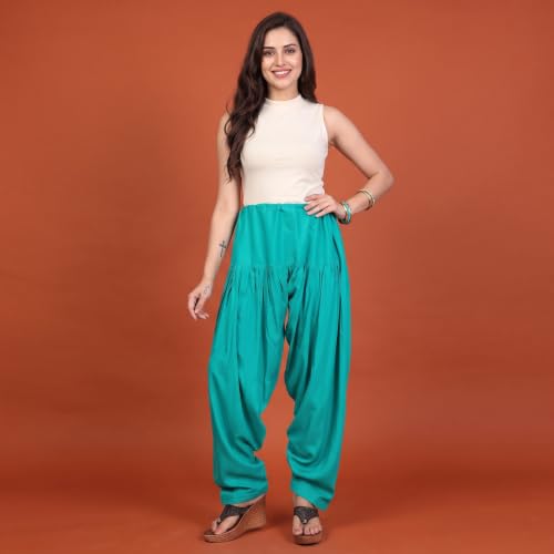 Image of FASHION GALLERY Women's Rayon Relaxed Fit Patiala Salwar with Full Length Drawstring Closure Type and Flexible Waist | Patiala Pant for Woman Free Size Fit Upto XXL