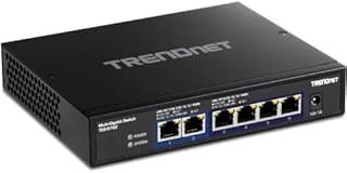 TRENDnet 6-Port 10G Switch, 4 x 2.5G RJ-45 Base-T Ports, 2 x 10G RJ-45 Ports, 60Gbps Switching Capacity, Wall Mountable, 10 Gigabit Network Connections, Lifetime Protection, Black, TEG-S762