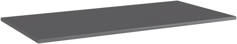 vidaXL Bookshelf Boards - Set of 4, High Gloss Gray, Engineered Wood, 39.4"x19.7"x0.6"