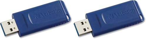 Image of Verbatim 8GB Retractable USB 2.0 Flash Thumb Drive with Microban Antimicrobial Product Protection - Five Pack Blue (Pack of 2)