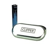 Clipper Metall Gas-Feuerzeug (deep Blue oder grün) mit SOFORTGRAVUR +VORSCHAU: Gravur inklusive (Gasfeuerzeug, nachfüllbar)