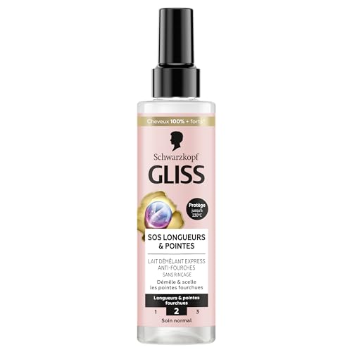 Schwarzkopf -GLISS- Lait Démêlant Express - SOS Longueurs & Pointes - Anti-Fourches - Protège...