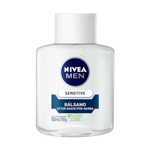 NIVEA MEN Bálsamo Pós-Barba Sensitive 100ml, Hidrata e Acalma, Alívio Imediato da Irritação, Extrato de Camomila, Pele Sensível