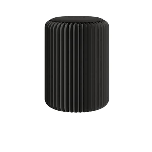 Taburete cilíndrico plegable portátil, cómodo diseño multialtura, minimalista, color negro sólido, ideal para uso versátil y versátil (50 x 36 cm)