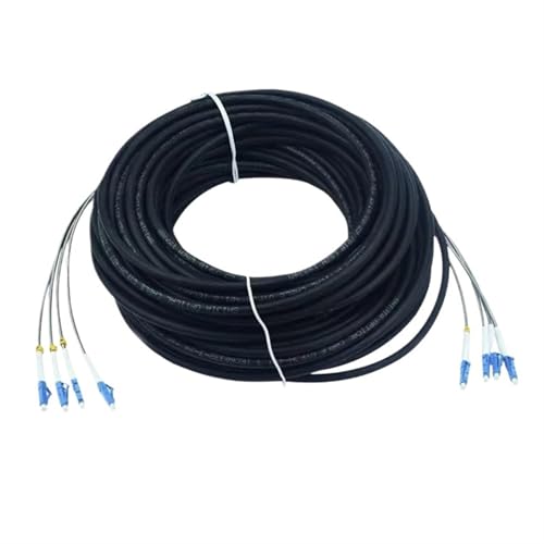 Câble raccordement extérieur 50m fibre optique LC-LC blindé étanche FTTH monomode 2 conducteurs