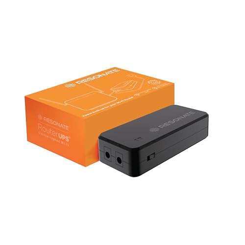RESONATE RouterUPS® Micro | Original Router UPS for 12V WiFi Router & Modem (Supports up to 1A) | Uninterrupted Power Backup Upto 3 Hours During Powercut | Compact Mini UPS with Intelligent Charging