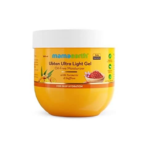 Mamaearth Ubtan Ultra Light Oil-Free Gel Face Moisturizer | Deep Hydration with Saffron & Turmeric | Helps Reduce Sun Damage | Long Lasting & Fast Absorbing | 6.76 Fl Oz/200ml Cover